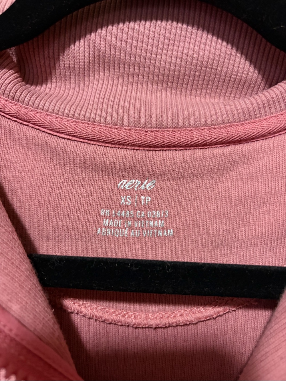 aerie Oversized Dusty Pink Quarter-Zip Waffle Pullover - Picture 4 of 4